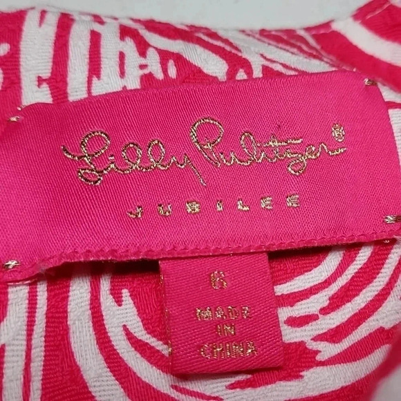 Lilly Pulitzer Jubilee Daiquiri Pink/Green Flam Alama Ding Dong Shift Dress 6 - Picture 7 of 12